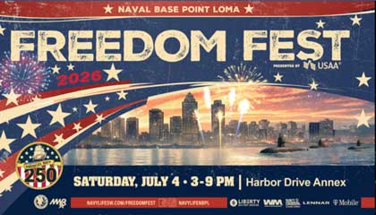 Freedom Fest-America 205 link for July 4 Navy event at harbor Drive Annex